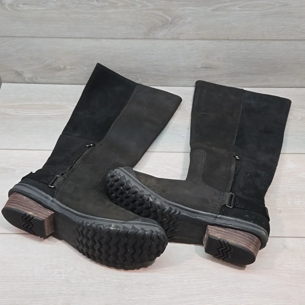 Sorel Women Tall Riding Leather Rubber Shoes sz 10